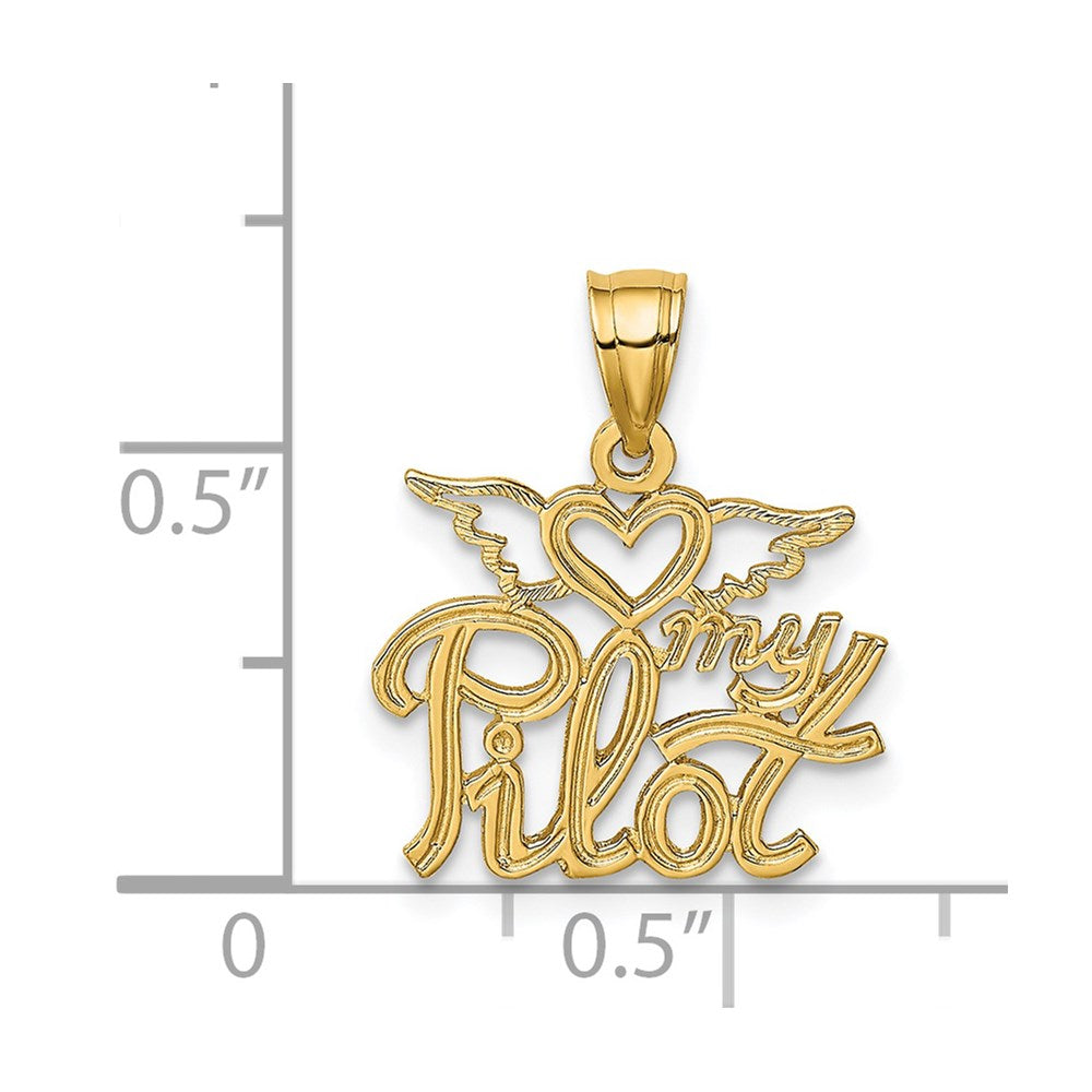 Million Charms 14K Yellow Gold Themed Heart My Pilot Charm