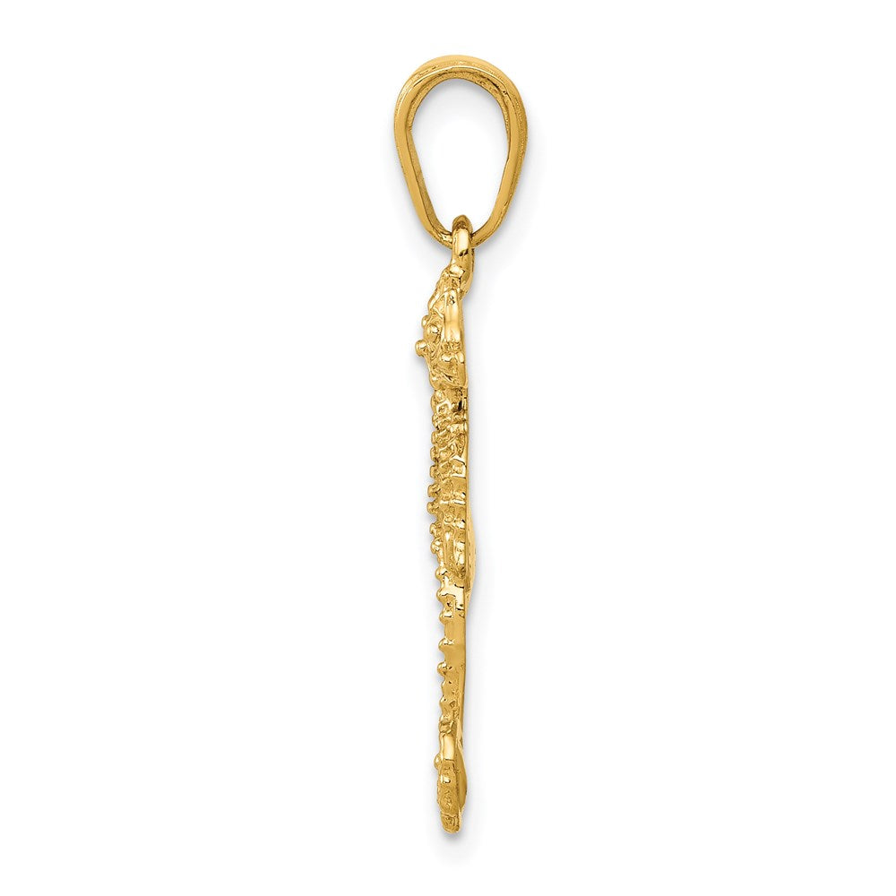 Million Charms 14K Yellow Gold Themed Nautical Seahorse Pendant