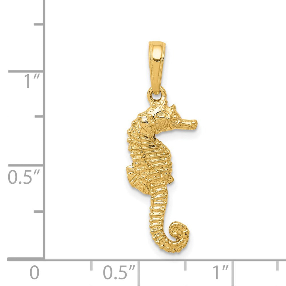 Million Charms 14K Yellow Gold Themed Nautical Seahorse Pendant
