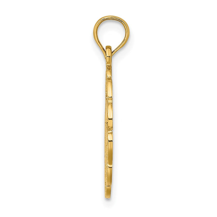 Million Charms 14K Yellow Gold Themed Cut-Out Jumping Dolphins Charm