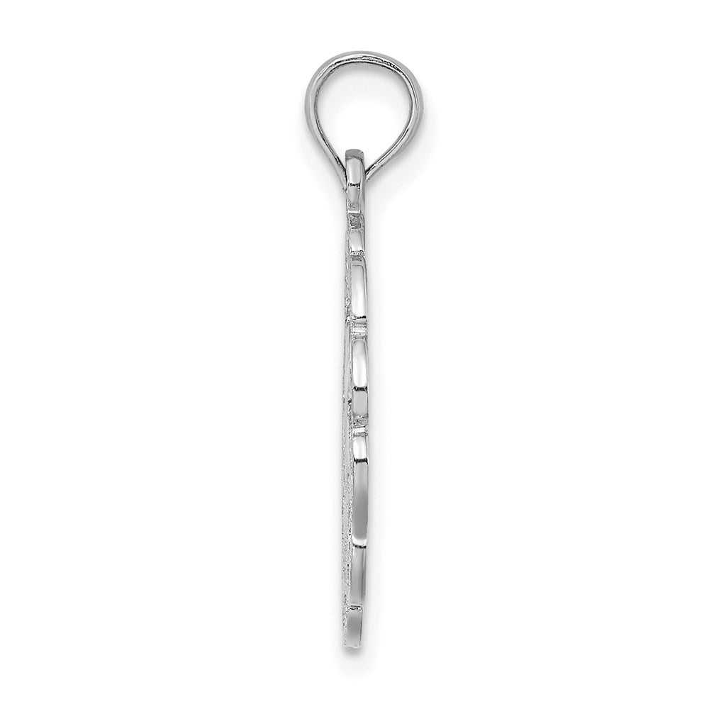 Million Charms 14K White Gold Themed Cut-Out Jumping Dolphins Pendant