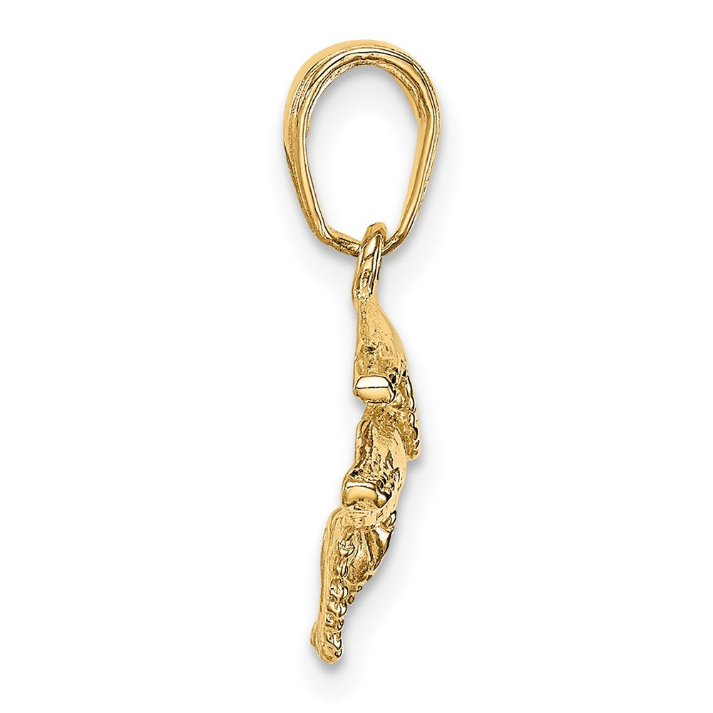 Million Charms 14K Yellow Gold Themed Mother, Baby Humpback Whale Pendant
