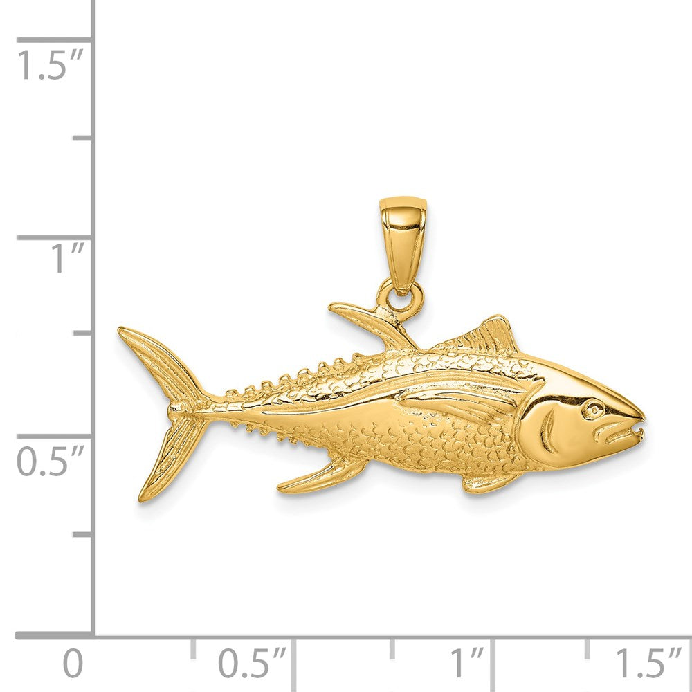 Million Charms 14K Yellow Gold Themed Yellowfin Tuna Fish Pendant