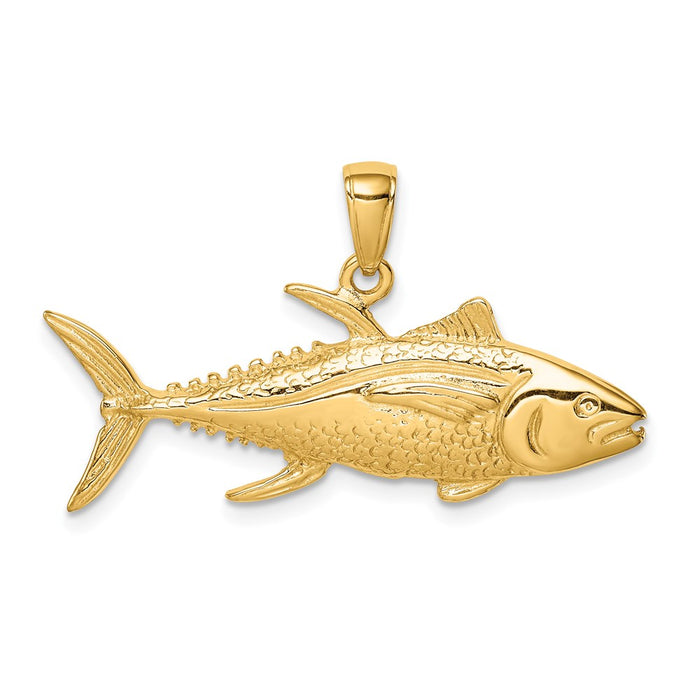 Million Charms 14K Yellow Gold Themed Yellowfin Tuna Fish Pendant