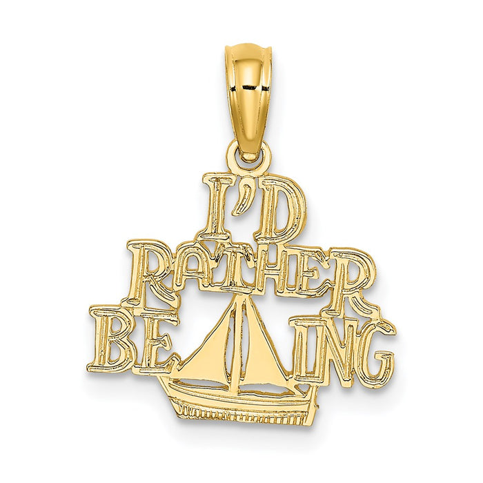 Million Charms 14K Yellow Gold Themed I'D Rather Be Sailing Charm