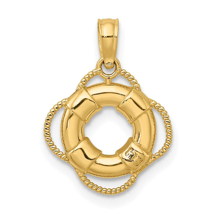 Million Charms 14K Yellow Gold Themed Lifesaver Charm