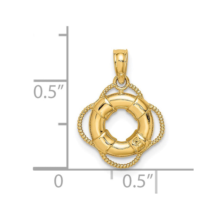 Million Charms 14K Yellow Gold Themed Lifesaver Charm
