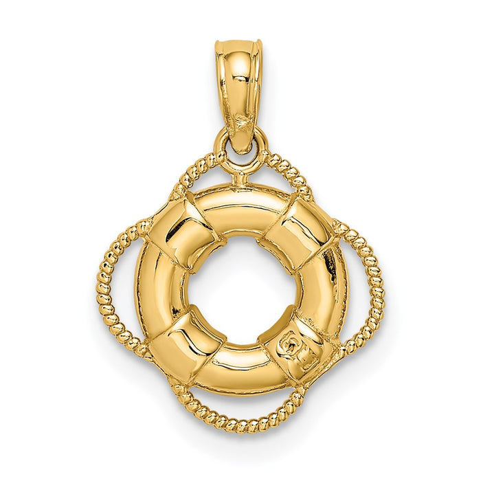 Million Charms 14K Yellow Gold Themed Lifesaver Charm