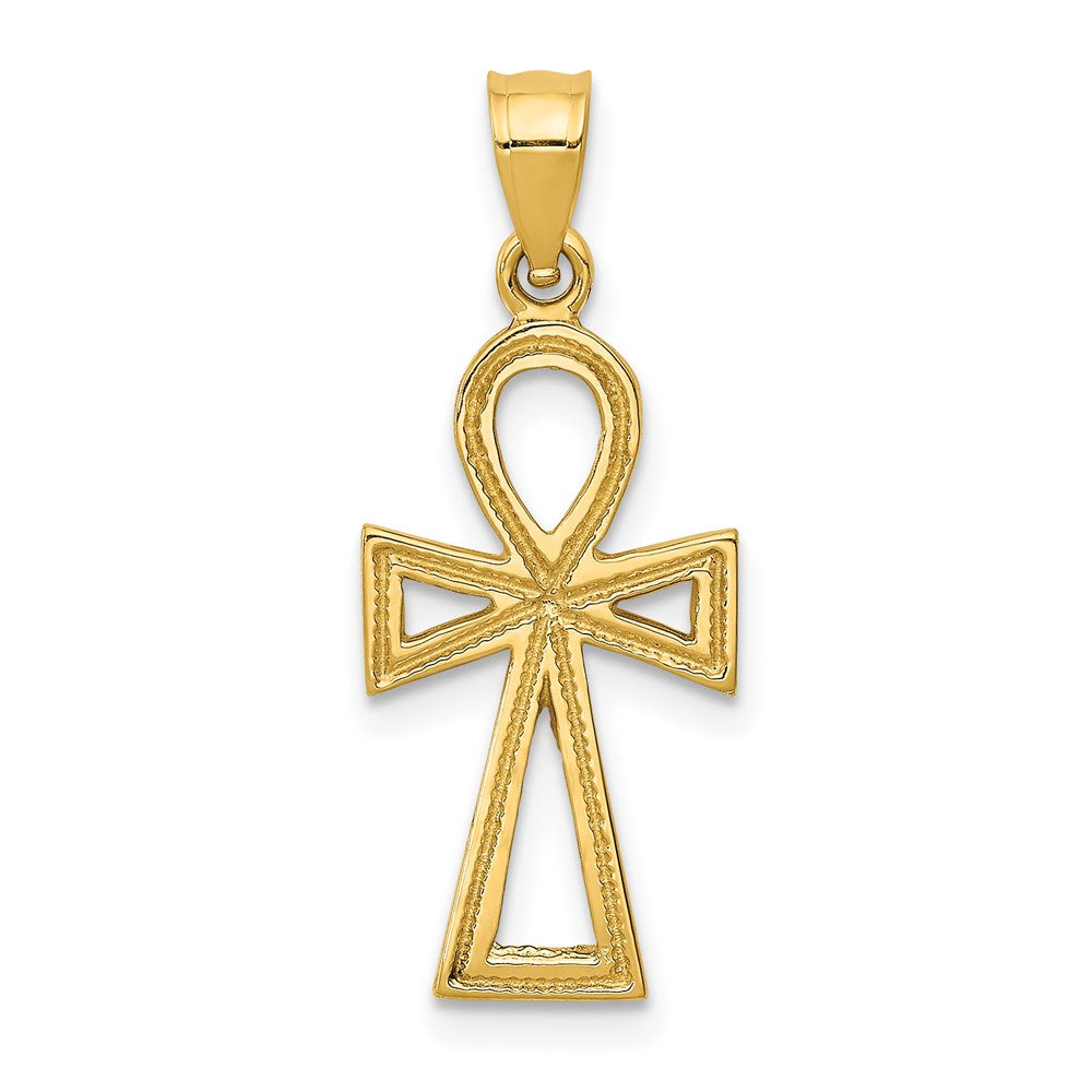 Million Charms 14K Yellow Gold Themed Ankh Relgious Cross Charm