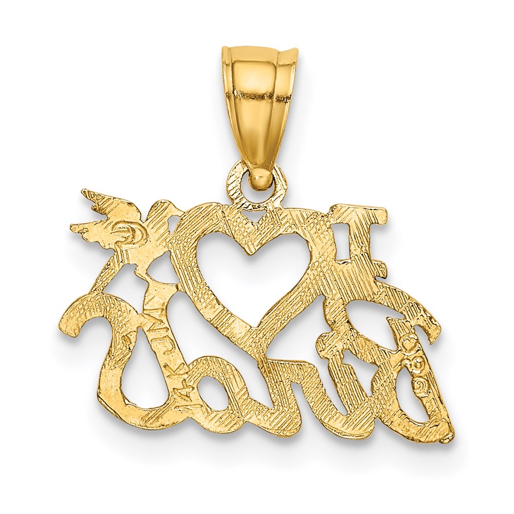 Million Charms 14K Yellow Gold Themed I Heart Birds Charm