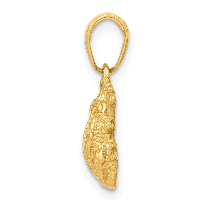 Million Charms 14K Yellow Gold Themed 2-D Frog Pendant