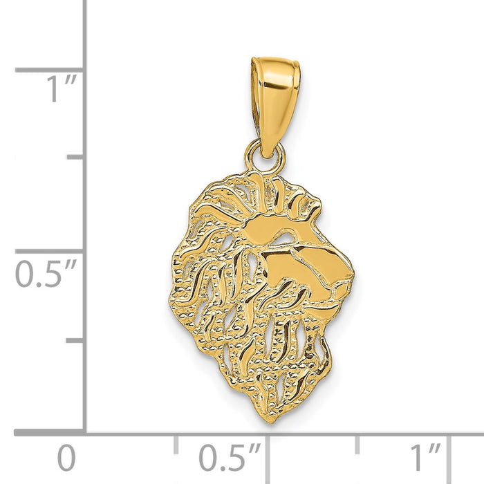 Million Charms 14K Yellow Gold Themed Lion Head Pendant