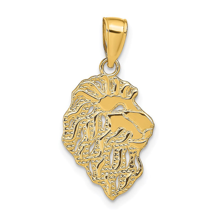 Million Charms 14K Yellow Gold Themed Lion Head Pendant