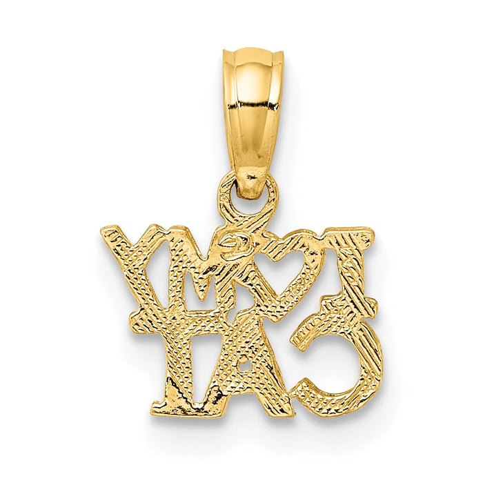Million Charms 14K Yellow Gold Themed I Heart My Cat Charm