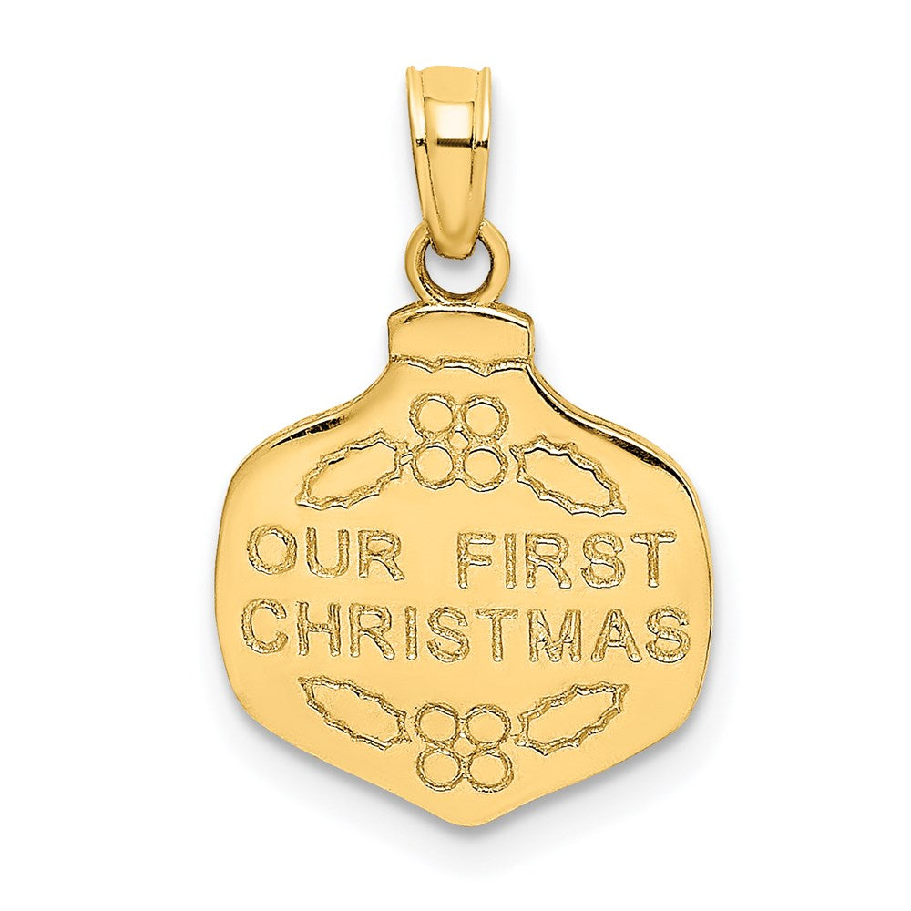 Million Charms 14K Yellow Gold Themed Our First Christmas Ornament Charm