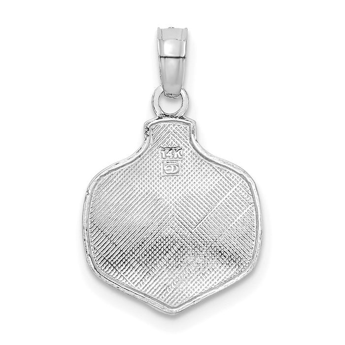 Million Charms 14K White Gold Themed Our First Christmas Ornament Pendant
