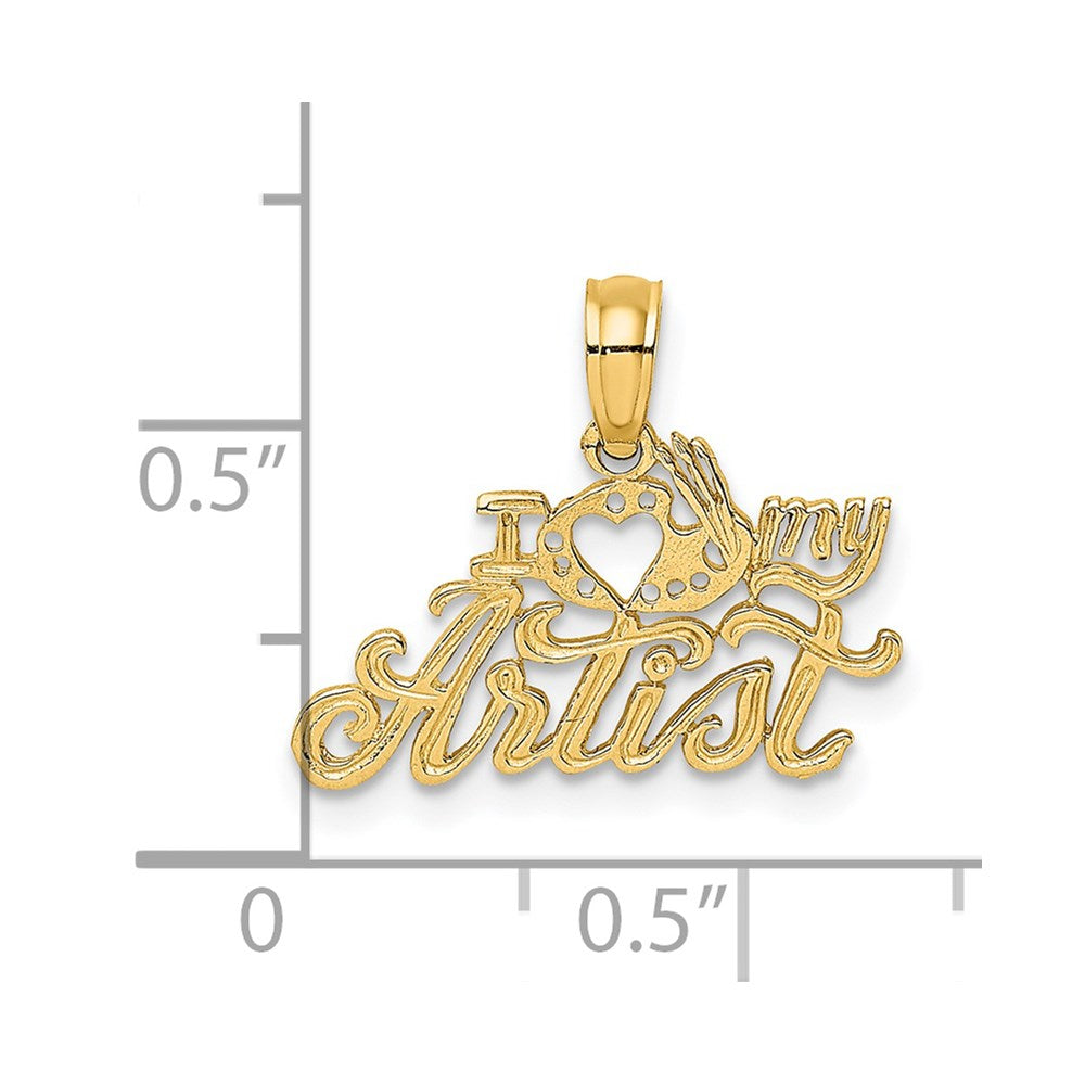 Million Charms 14K Yellow Gold Themed I Heart My Artist Charm