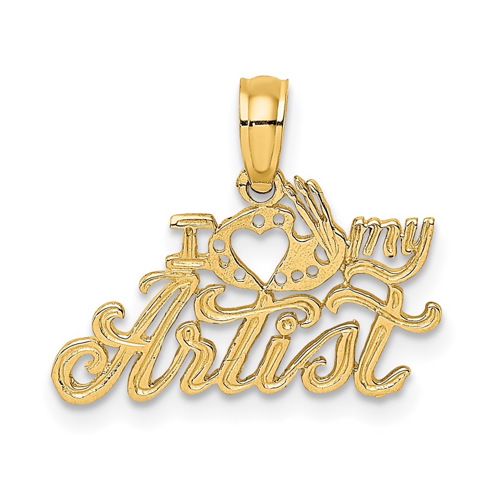 Million Charms 14K Yellow Gold Themed I Heart My Artist Charm