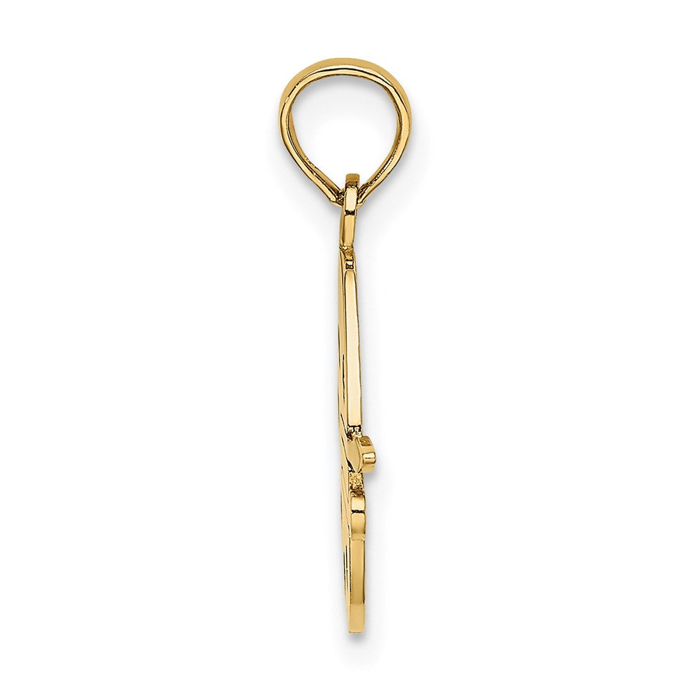 Million Charms 14K Yellow Gold Themed Paint Pallet, Brushes Charm