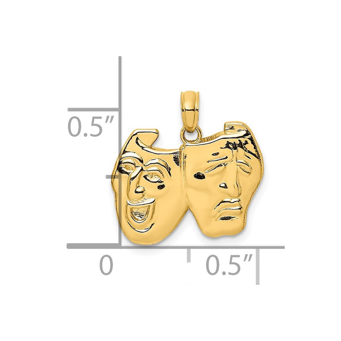 Million Charms 14K Yellow Gold Themed Comedy/Tragedy Charm