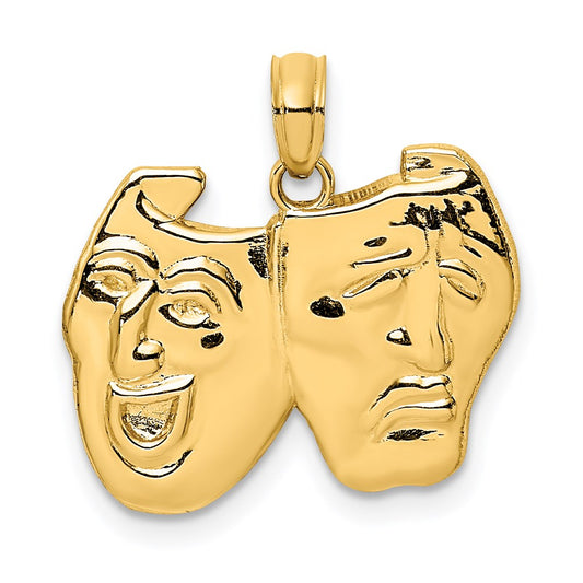 Million Charms 14K Yellow Gold Themed Comedy/Tragedy Charm