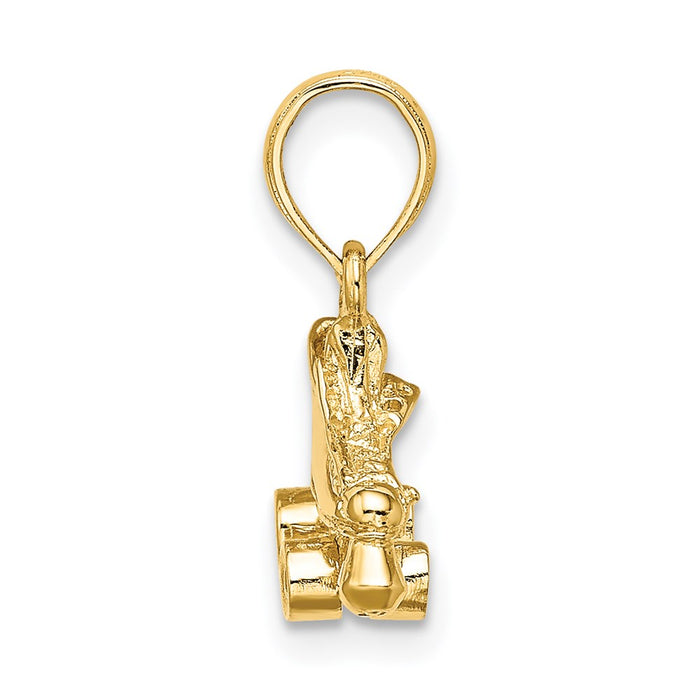 Million Charms 14K Yellow Gold Themed 3-D Roller Skate Charm