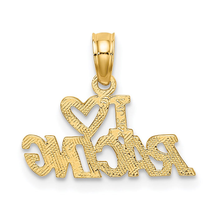 Million Charms 14K Yellow Gold Themed I Heart Racing Charm