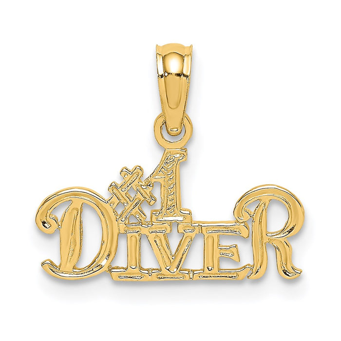 Million Charms 14K Yellow Gold Themed #1 Diver Charm