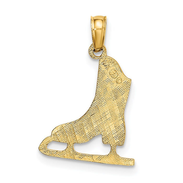 Million Charms 14K Yellow Gold Themed Ice Skate Charm