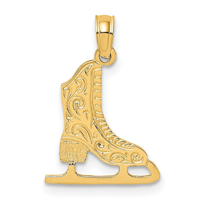 Million Charms 14K Yellow Gold Themed Ice Skate Charm