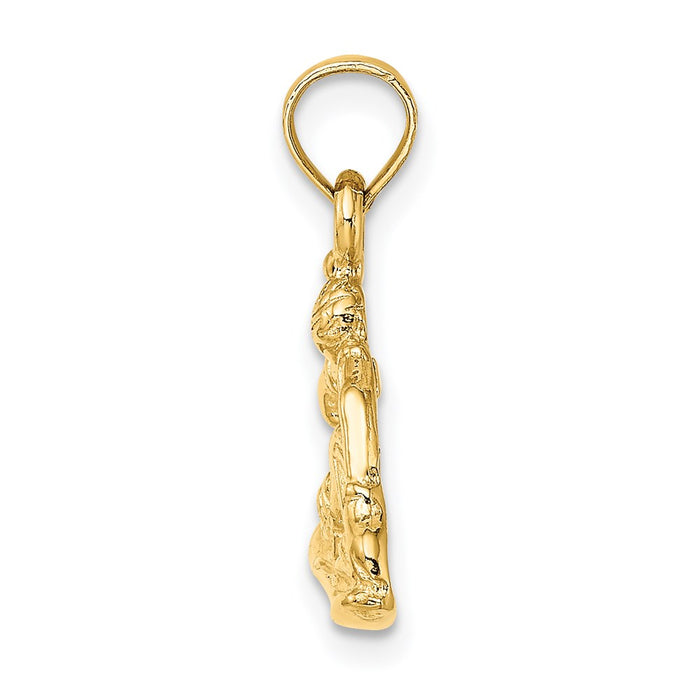 Million Charms 14K Yellow Gold Themed Snowboarder Charm