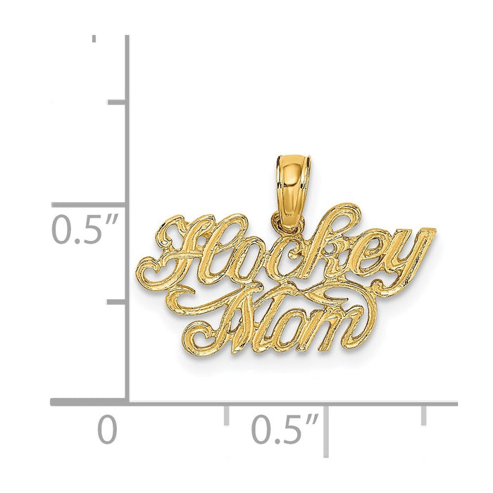 Million Charms 14K Yellow Gold Themed Sports Hockey Mom Charm