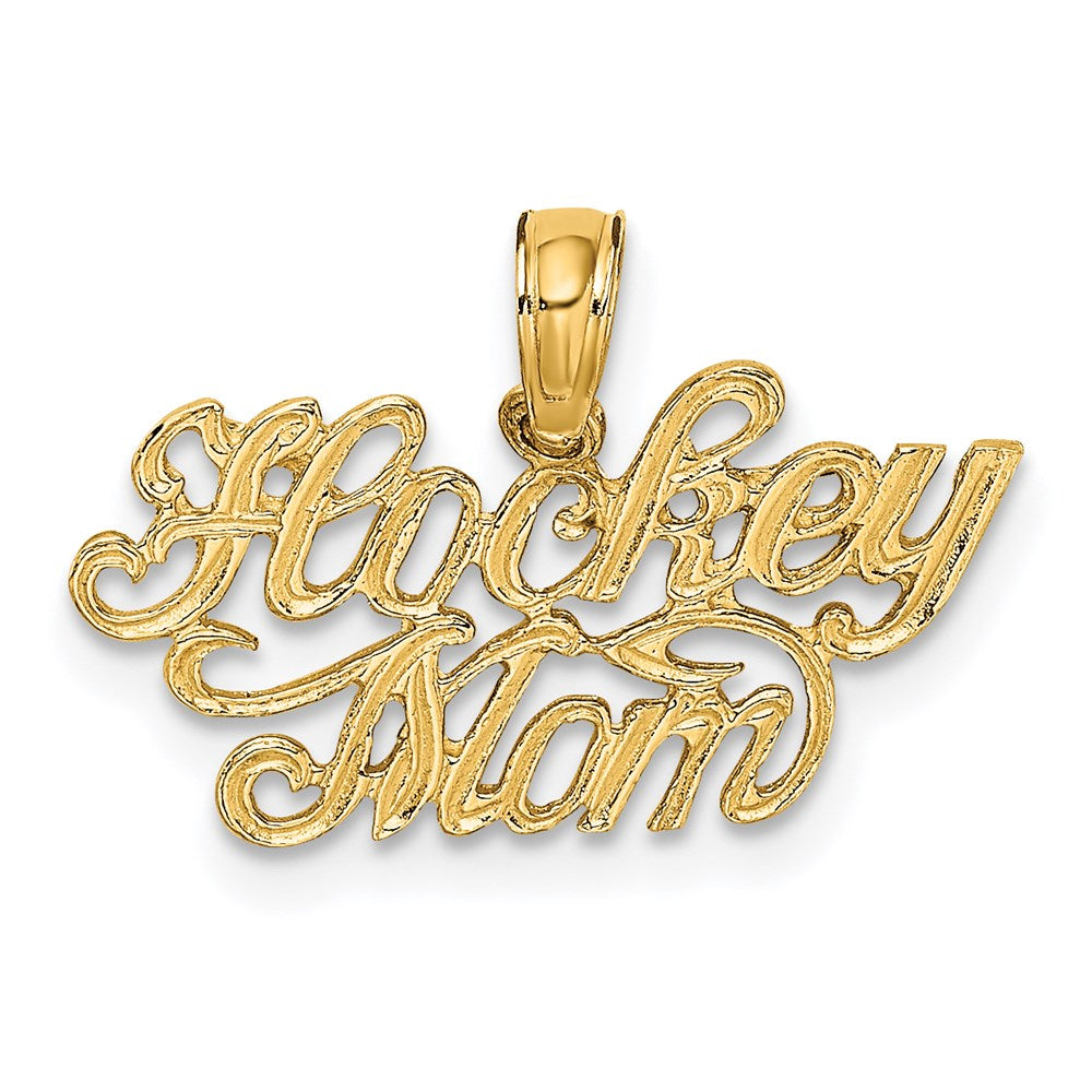 Million Charms 14K Yellow Gold Themed Sports Hockey Mom Charm