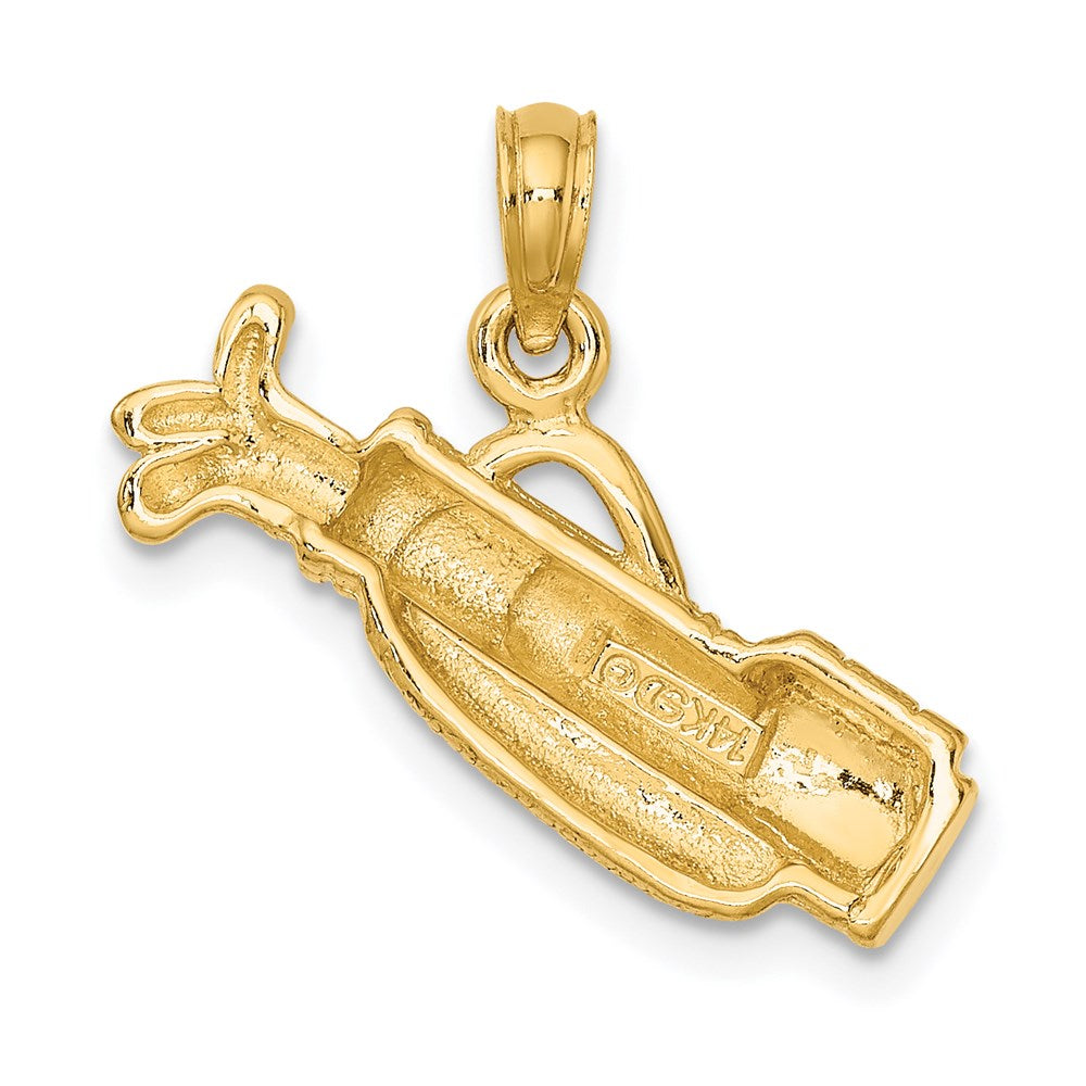 Million Charms 14K Yellow Gold Themed Sports Golf Bag Charm