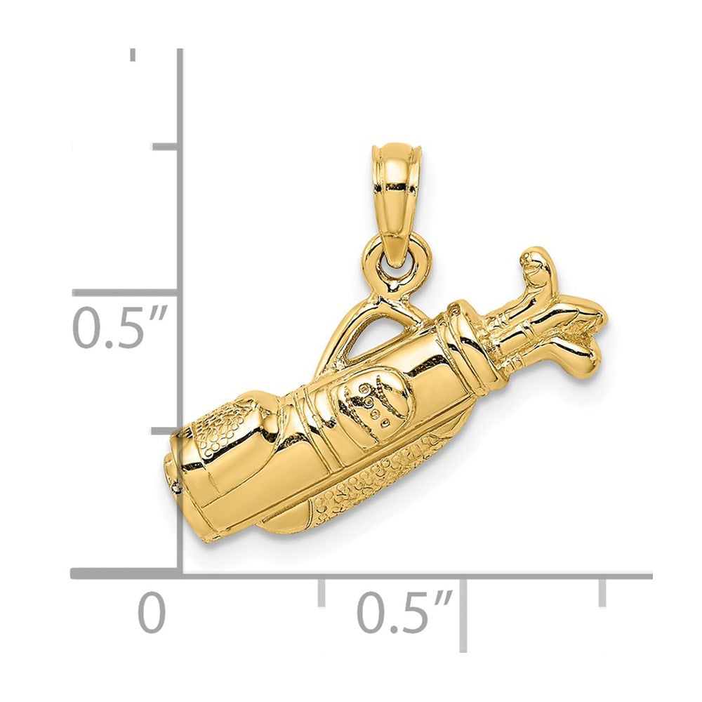 Million Charms 14K Yellow Gold Themed Sports Golf Bag Charm