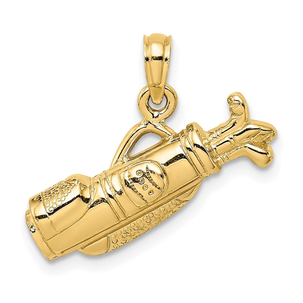 Million Charms 14K Yellow Gold Themed Sports Golf Bag Charm