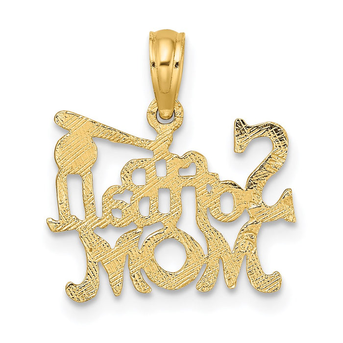 Million Charms 14K Yellow Gold Themed Softball Mom With Bat, Ball Charm