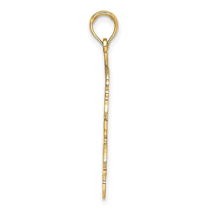 Million Charms 14K Yellow Gold Themed Sports Baseball Batter Charm