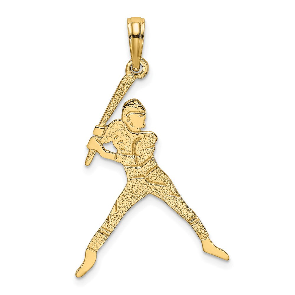 Million Charms 14K Yellow Gold Themed Sports Baseball Batter Charm