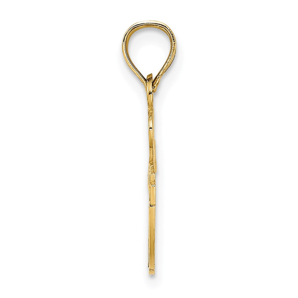 Million Charms 14K Yellow Gold Themed I Heart Sports Football Charm