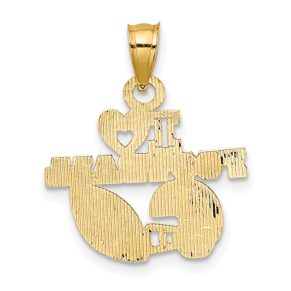 Million Charms 14K Yellow Gold Themed I Heart Sports Football Charm