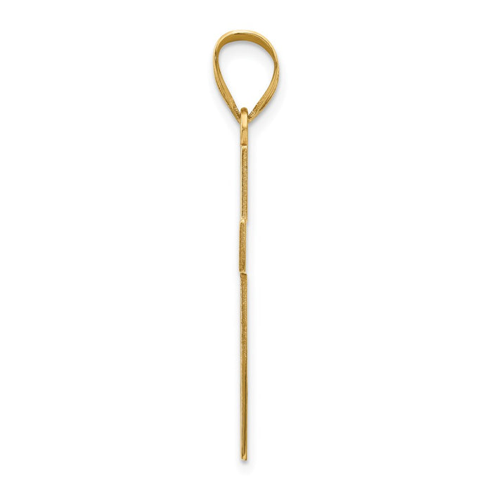 Million Charms 14K Yellow Gold Themed Large Satin Relgious Cross Pendant