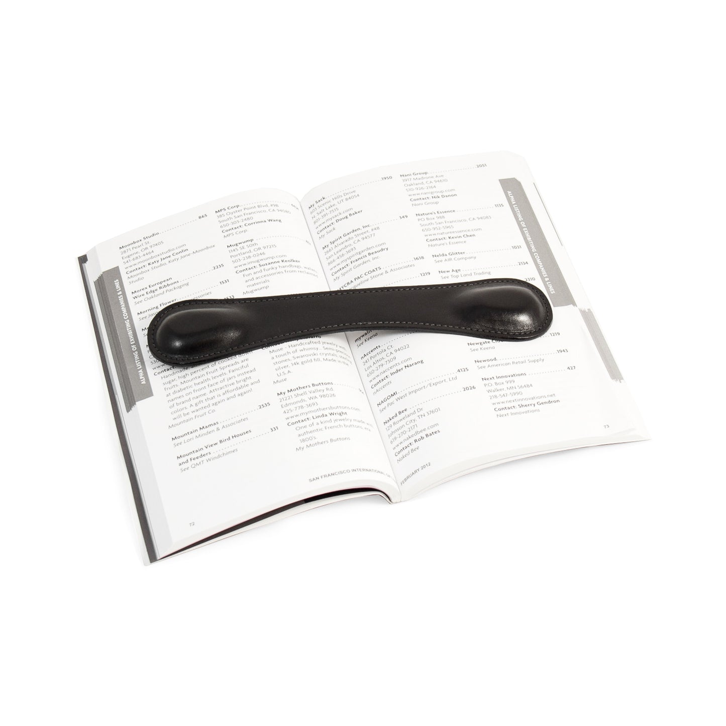 Occasion Gallery Black Color Black Leather Book Weight. 8.5 L x 1.75 W x 0.5 H in.