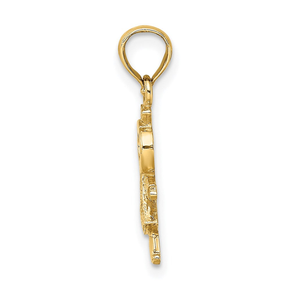 Million Charms 14K Yellow Gold Themed Polished & Textured Girl Charm