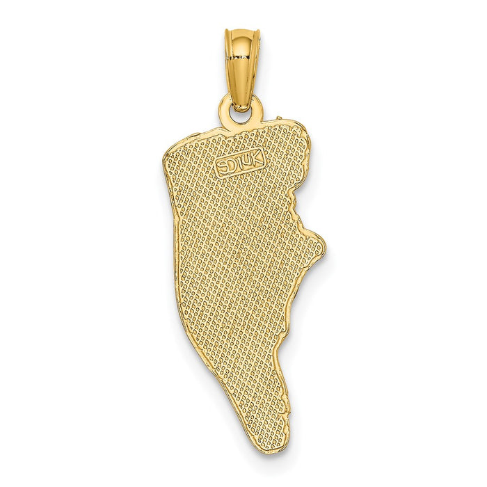 Million Charms 14K Yellow Gold Themed Hilton Head Map Charm