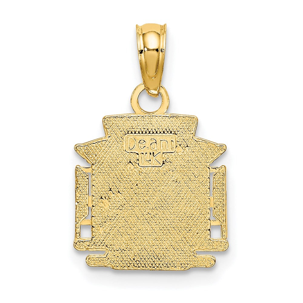 Million Charms 14K Yellow Gold Themed Polished San Francisco Train Charm