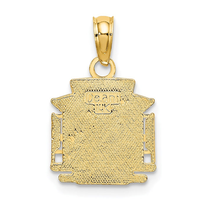 Million Charms 14K Yellow Gold Themed Polished San Francisco Train Charm