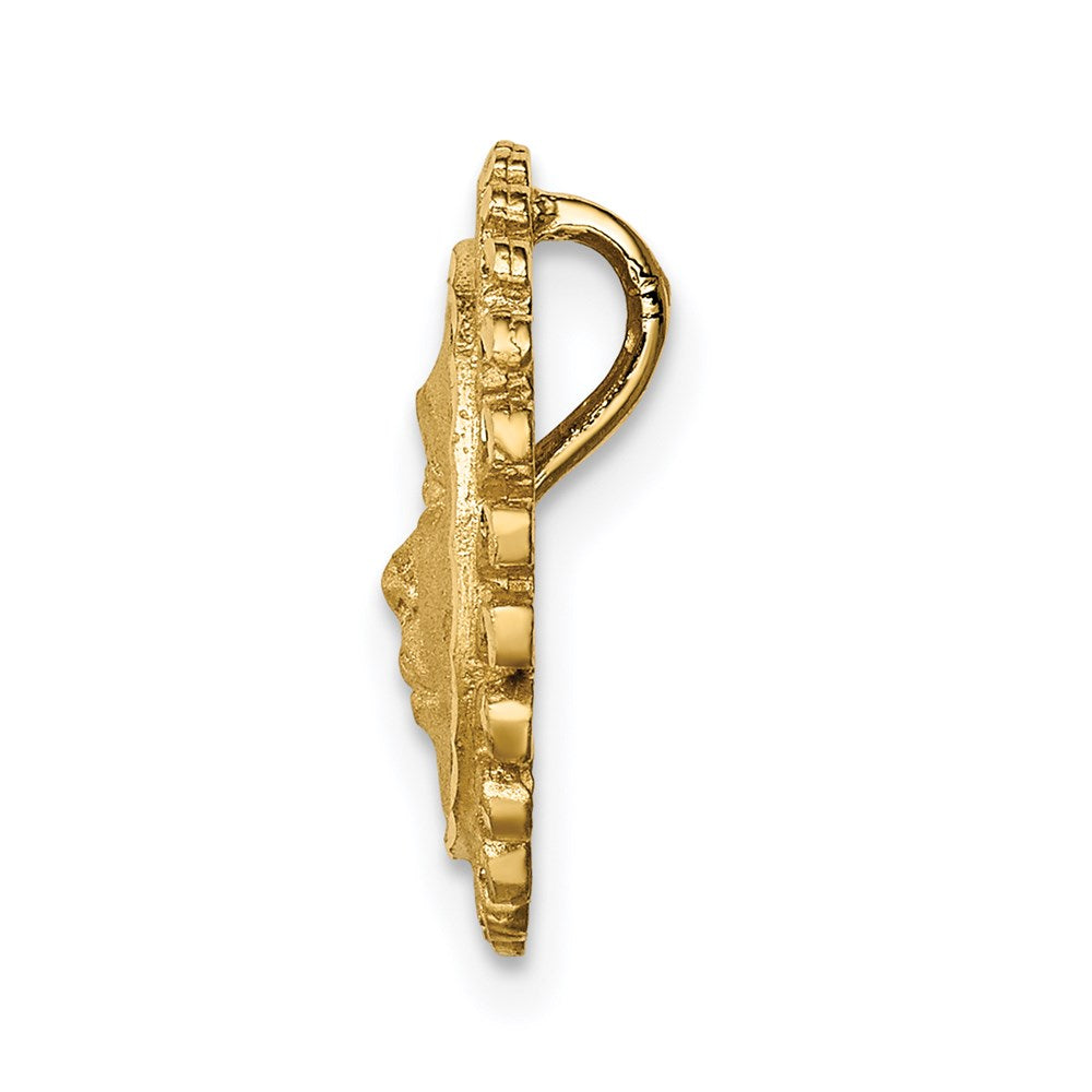 Million Charms 14K Yellow Gold Themed Satin Diamond-Cut Sun Chain Slide