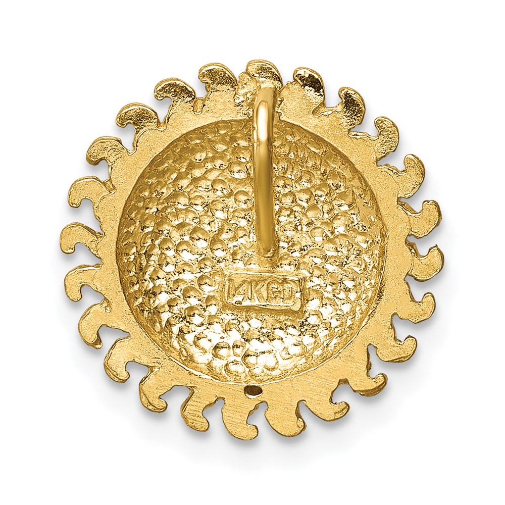 Million Charms 14K Yellow Gold Themed Satin Diamond-Cut Sun Chain Slide