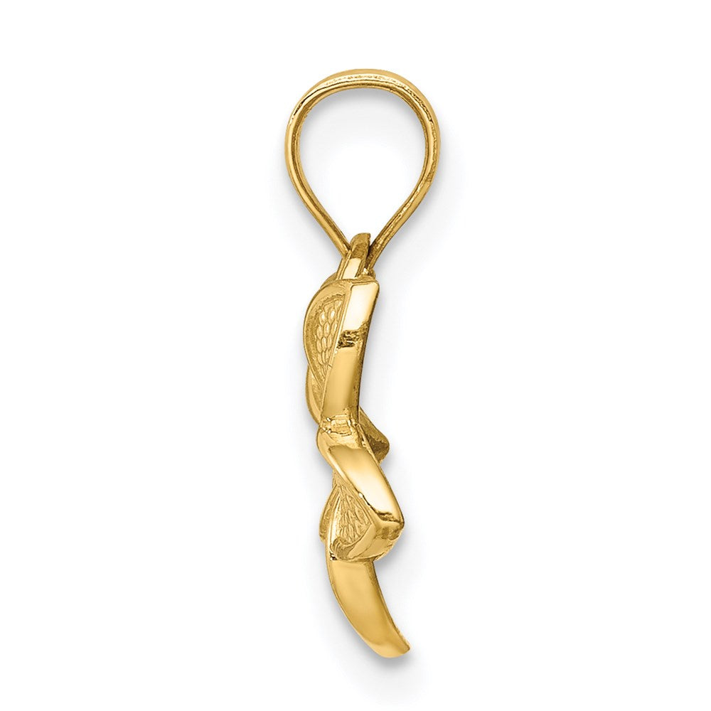 Million Charms 14K Yellow Gold Themed Polished Plumeria Pendant